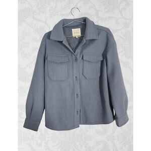 Avec Les Filles Women's  Small Powder Blue Pea Coat Warm Layering Cottage Casual